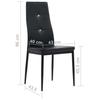 VidaXL 6x Chaise de Salle à Manger Cuir Artificiel Noir Chaises de Cuisine 275435