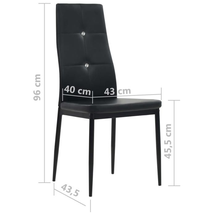 VidaXL 6x Chaise de Salle à Manger Cuir Artificiel Noir Chaises de Cuisine 275435
