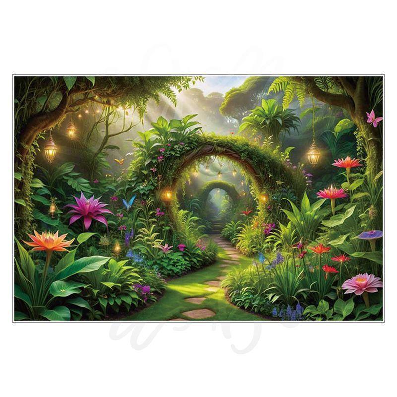 Spring Green Forest Photography Backdrop Fairy Princess Pet Landscaping Photo Backdrop