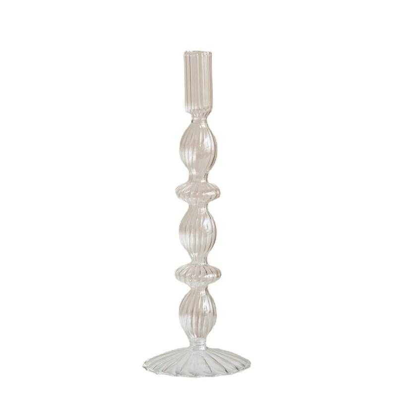 Glass Candle Holders Nordic Decor Taper Candle Holder Candlesticks for Home Wedding Room Decoration Party Vase Home Decor