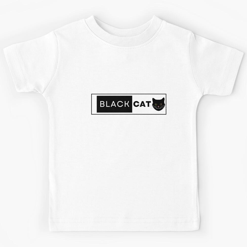 Black cat black and white design  Kids T-Shirt 140