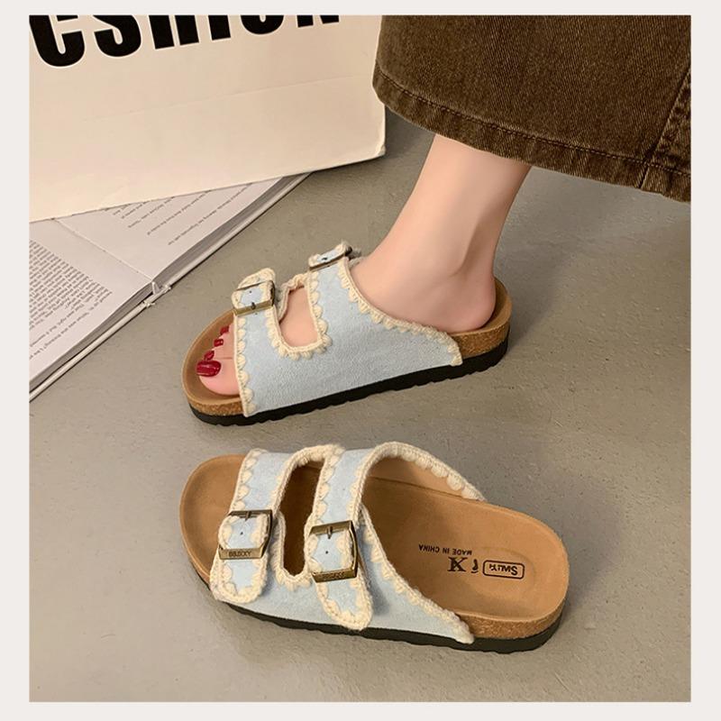 Thick-soled Boken Slippers Women's Summer Fashion Shoes Flip-flops Half-slippers