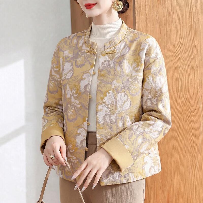 XUEXI Women's Chinese Style Jacquard Spring Windbreaker