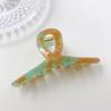 105cm Acetate Stunning Hair Claw Clip In Amber Green And Tortoise Shell Patterns For Trendy Girls