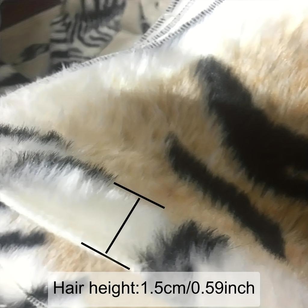 1pc Tiger Print Rug Faux Tiger Fur Non-Slip Mat Area Rug For Home Decor Animal Print Rug Carpet