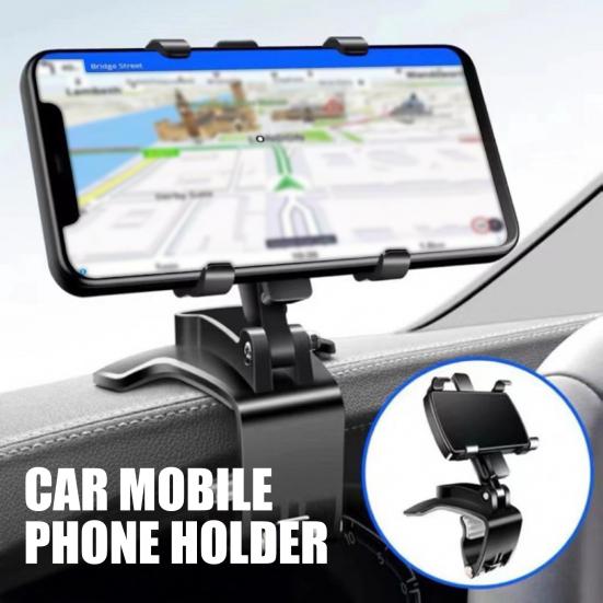 Handyhalterung Auto 360 Grad Drehung Faltbare Armaturenbrett-Handyhalterung Verstellbarer Mehrzweck-Handyständer für Sonnenblende Rückspiegel