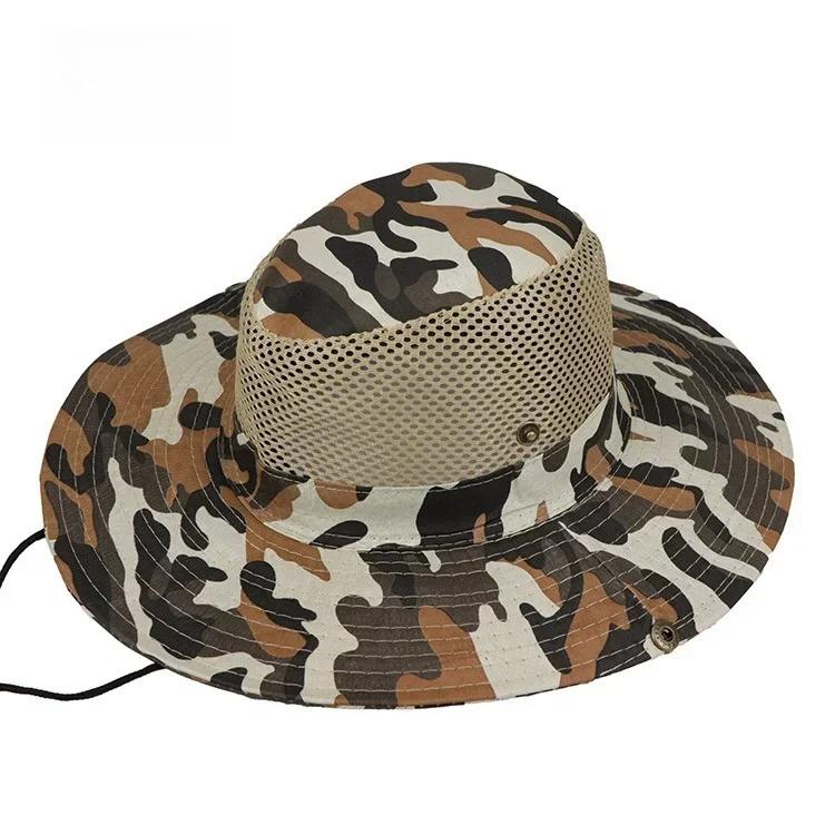 

Camouflage Mesh Bucket Hats Wide Brim Beach Hat UV Protection Breathable Hunting Fishing Climbing Hiking Hat Outdoor Sun Hat One Size жёлтый