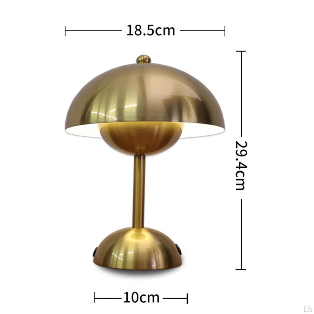 USB Rechargeable Mushroom Bud Table Lamp LED Ornament Metal for Home Office