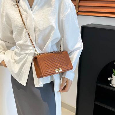 Jaro a léto nová módní jednoduchá malá čtvercová taška jednobarevná ležérní všestranná dojíždění praktická taška přes rameno a crossbody dámská taška