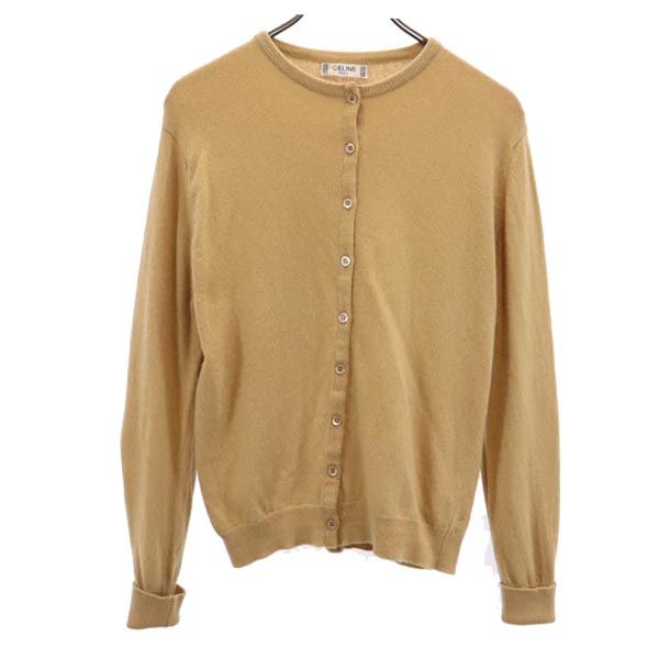 CELINE Made in Scotland 100% cashmere Long sleeve knit cardigan beige Women Used