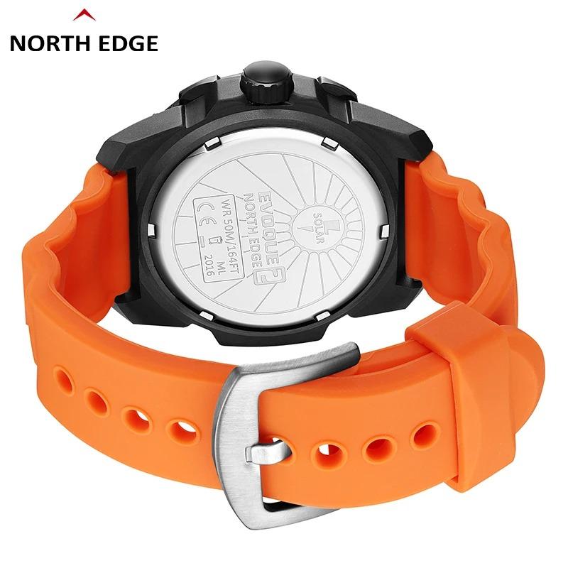 NORTH EDGE EVOQUE 2 Relógio Militar Digital Masculino Energia Solar Ambiental Relógio de Pulso Esportivo Masculino Luminoso Relógios À Prova D'água 50M