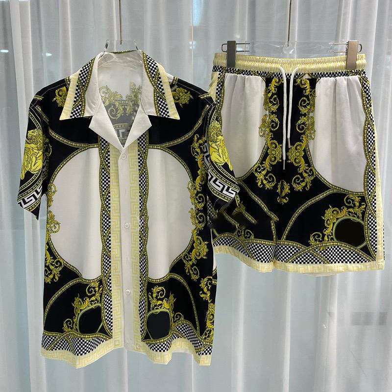 Fashion Hawaiian Suit Print Men Shirt 2Pcs Set luxury 3D Print Holiday Set Short Sleeve Casual Shirt Beach Two Piece Man Sets