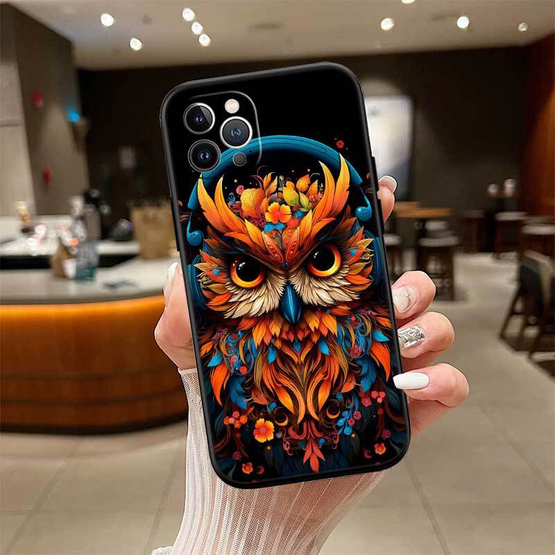 Cartoon Art Owl Phone Case for Samsung S20 S21 S21S S22 S23 S24 FE Ultra Plus Lite F06 F16 M06 M16 M56 A07 A17 A36 A37 A55 A57