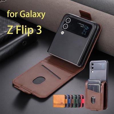 Luxusní kožené pouzdro s magnetickou adsorpcí pro Samsung Galaxy Z Flip3 / Z Flip 3 5G Flip Cover Ochranné pouzdro Fundas Coque