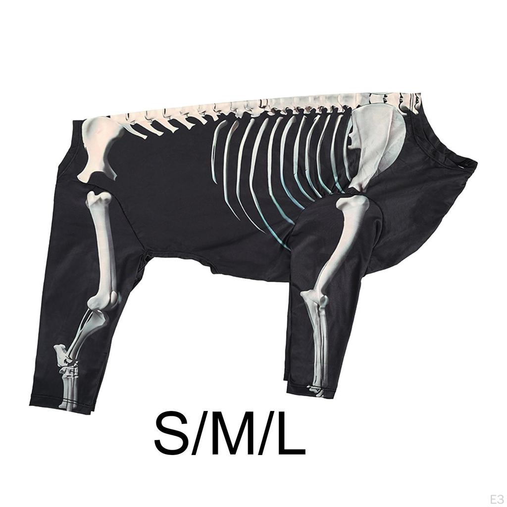 Dog Skeleton Halloween Costume Apparel Clothes Onesie for Festival Carnival