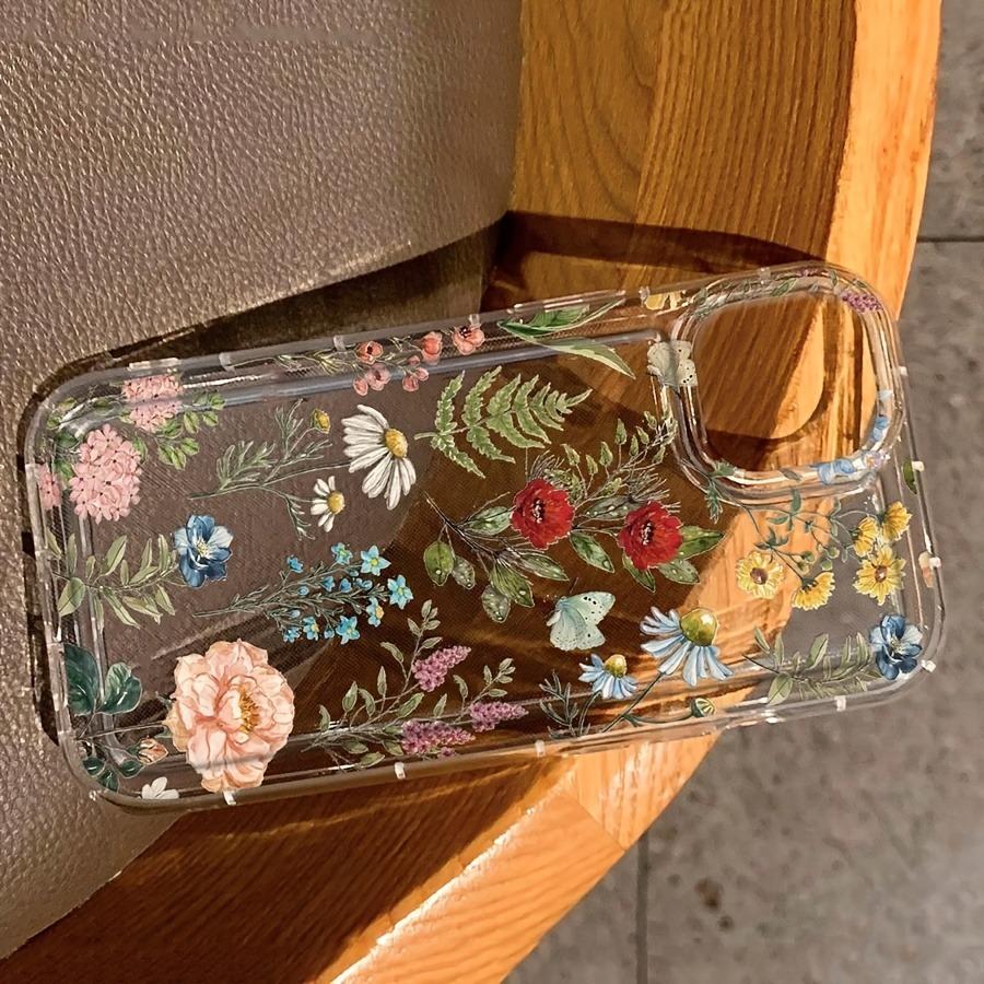 Floral Pattern Printed Phone Case, Suitable for iPhone 17, 16, 15, Plus, Pro, Max Series Phones - Suitable for Use As a Gift