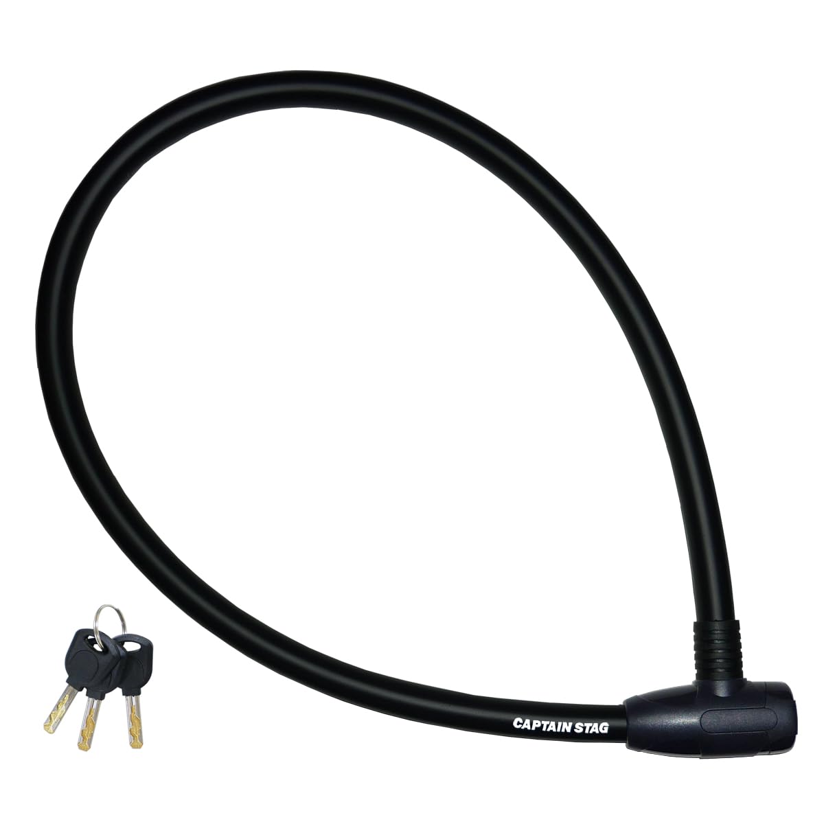 

Captain Stag Bicycle Extra Thick Wire 90cm Wire Wave with Lock, Lock, Length/18mm Diameter/99cm Circumference, Key, Straight, Shutter, Black, Y-4387 чёрный