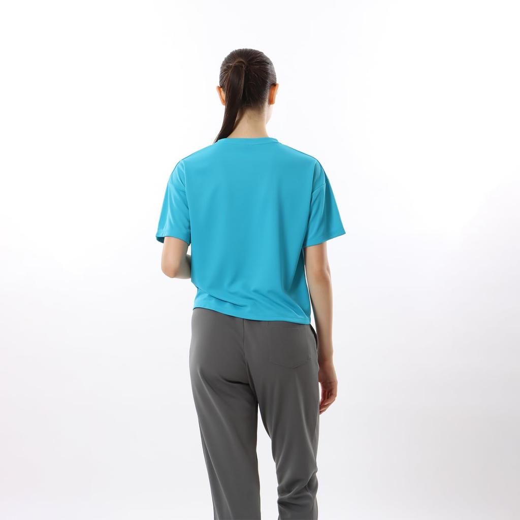 Champion Short Sleeve Round Odor UV Graphic Logo Print Women's T-Shirt, Turquoise, CW-ZS305, Neck, Antibacterial, Resistant, Quick-Drying, Protection,