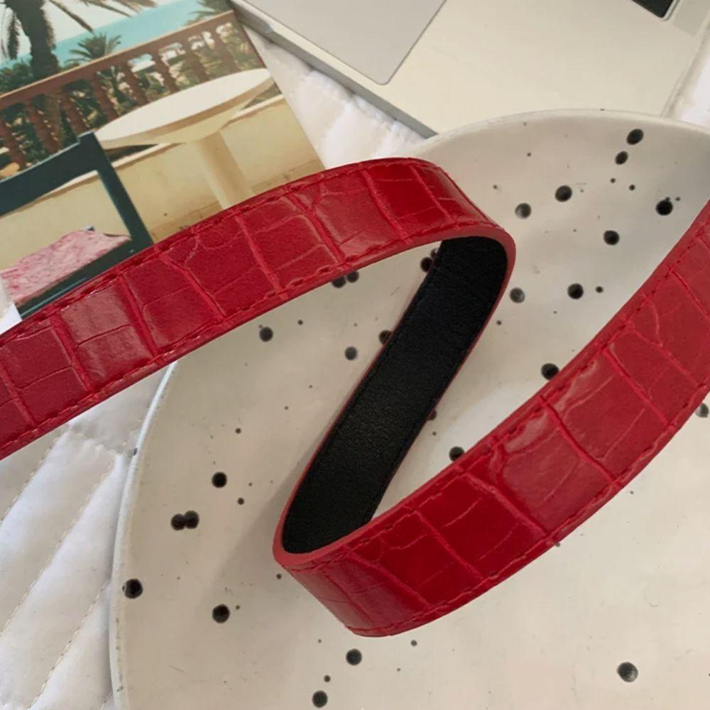 PU Leather Women's Belt Y2k Dress Jeans Belt Fashionable Thin Waist Belt  For Ladies