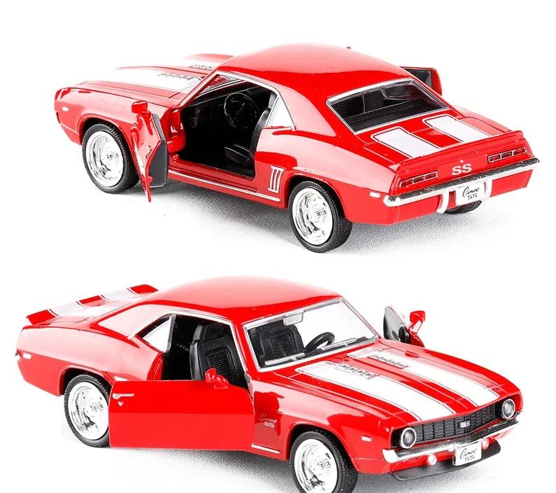1:36 Chevrolet USA 1969 Camaro SS Vintage Matt Schwarz Diecast Metall Auto Modell Spielzeug Für Sammlung Geschenk Kinder A318