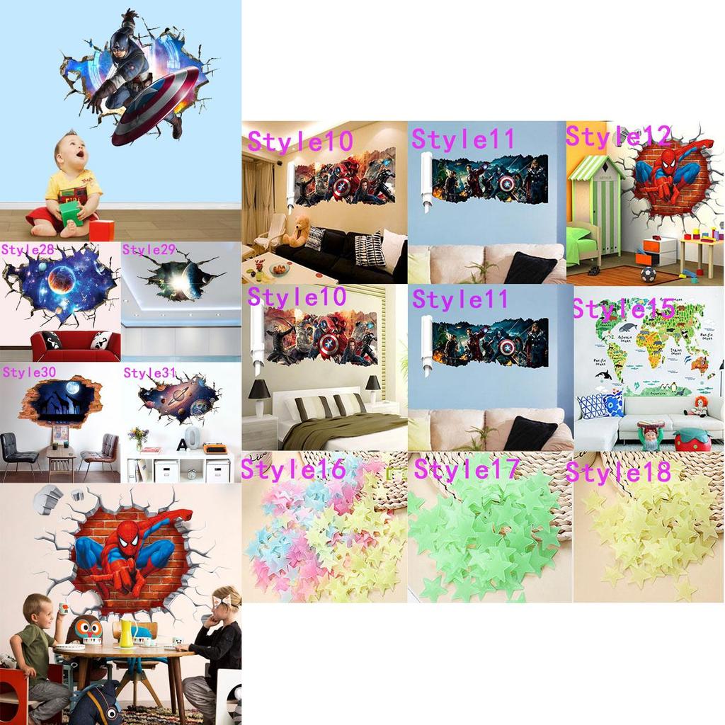 Premium Quality Avengers 3d Wall Stickers For Kids Nursery Home Decor Mural Art