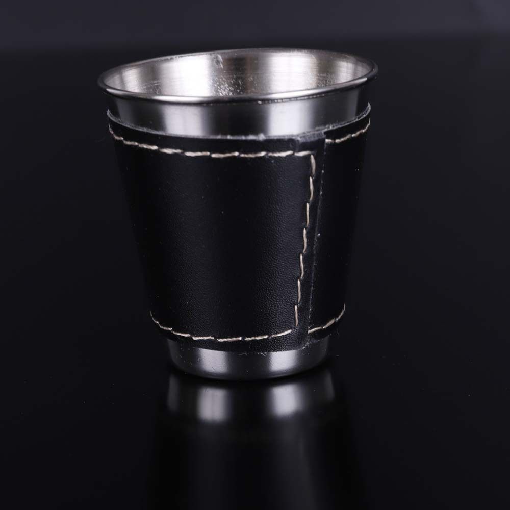 PU Leather Water Mugs Camping Beach Stainless Steel Cup Wine Beer Cup Camping Cup Travel Cups