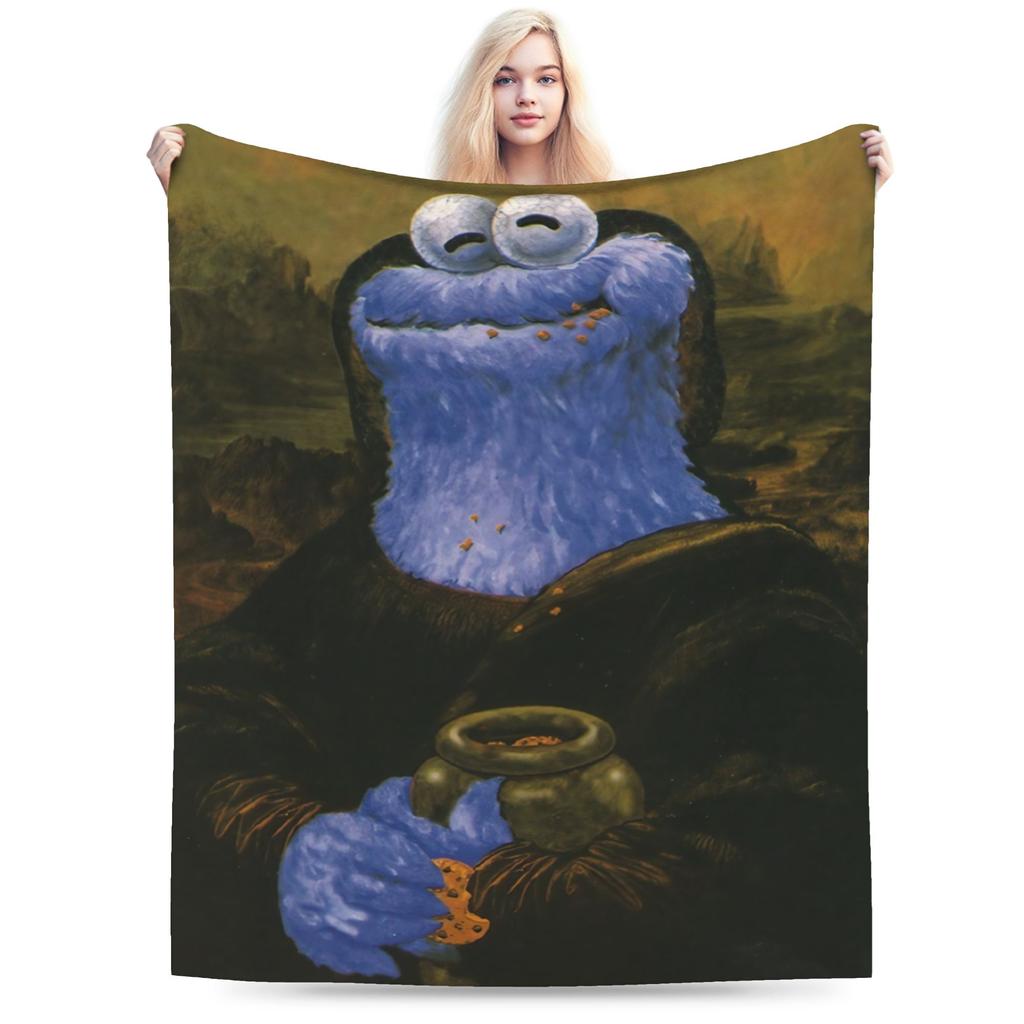Cookie Monsters Cartoon  Blanket Fleece Decoration Sesame Street SesameStreet Soft Throw Blanket for Sofa Car Plush Thin Quilt