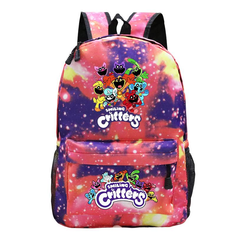 Smiling Critters Smiling Animals College Style Boys And Girls Junior High School Students School Bag Casual Backpack