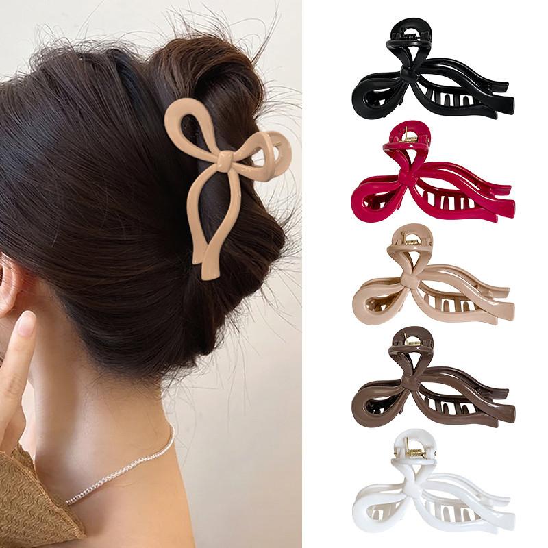 Soft Silicone Bow Hair Clip for Woman Simplicity Elegant Shark Clip Girl Ponytail Clip Hair Clamp
