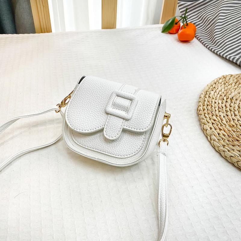 Trendy Korean Style Mini Shoulder Bag For Kids Stylish Pu Crossbody Accessory Black Pink Purple White