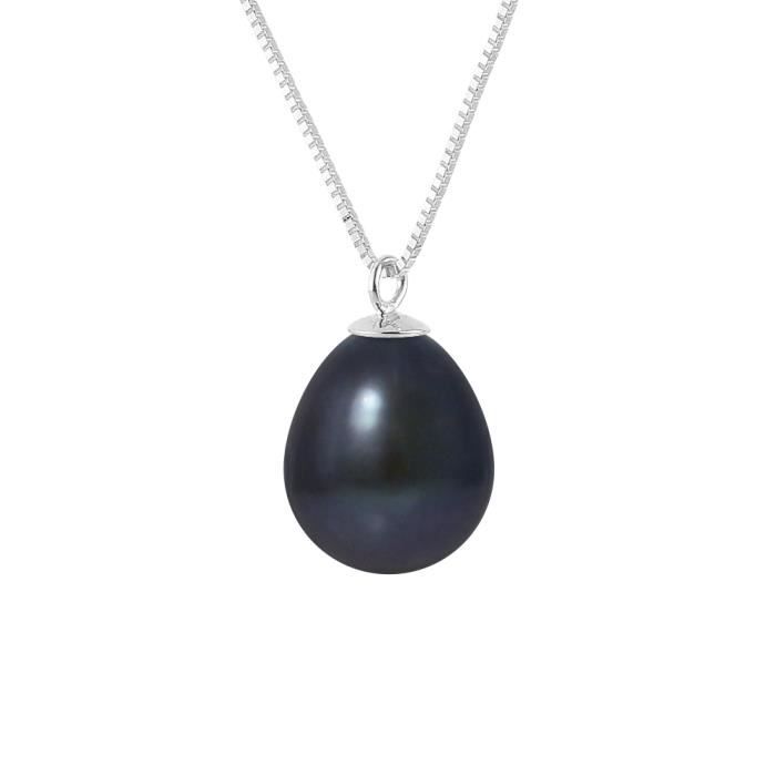 

Collier - Perlinea - Perle de Culture d Eau Douce AAA+ - Noire - Argent 925 - 42 cm