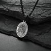 Stainless Steel Saint Michael Necklace Medal for Men Boys, St Michael Pendant Medallion with Chain 24 Inches