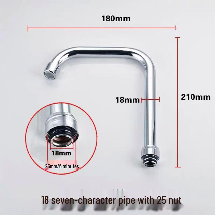 Universal Stainless Steel Kitchen Faucet Spout, Single Handle, Cold/Hot Swivel, Large Bend for Sink Repair