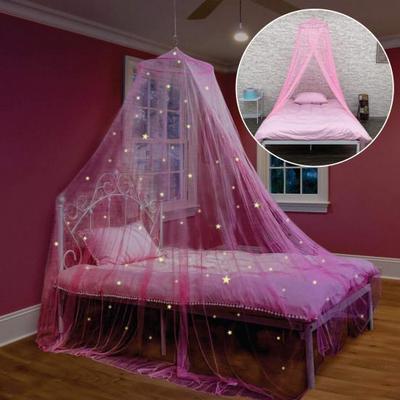 Baldachýn na postel Snadná instalace Design fluorescenční hvězdy Dětský pokoj s kulatým víkem Dětská postýlka Postel Stan Potřeby pro domácnost