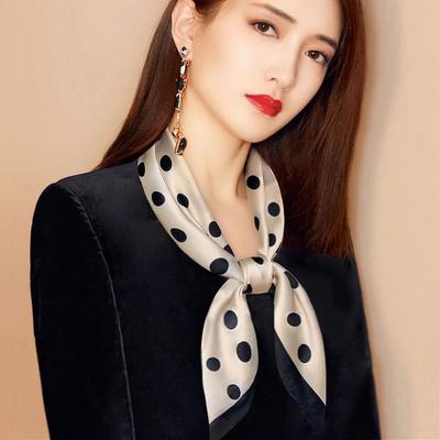 Women's Small Square Silk Scarf: Korean-style Versatile for Students & Professionals Spring Necktie Decorative Scarf Thin Sun-Protective for Summer