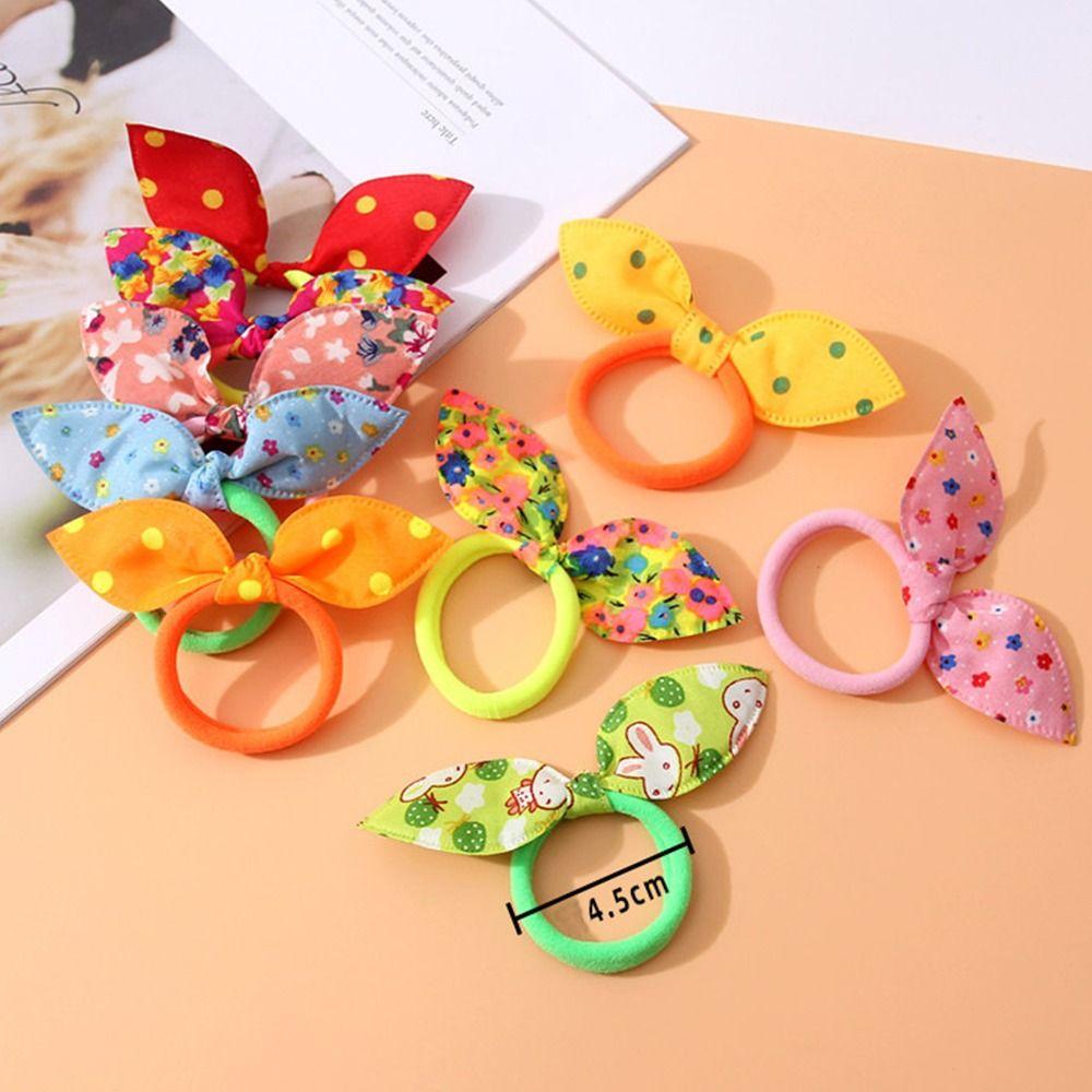 1/10PCS Hair Accessories Bunny Ears Hair Ropes Head Dress Ponytail Holder Lovely Rubber Band Women