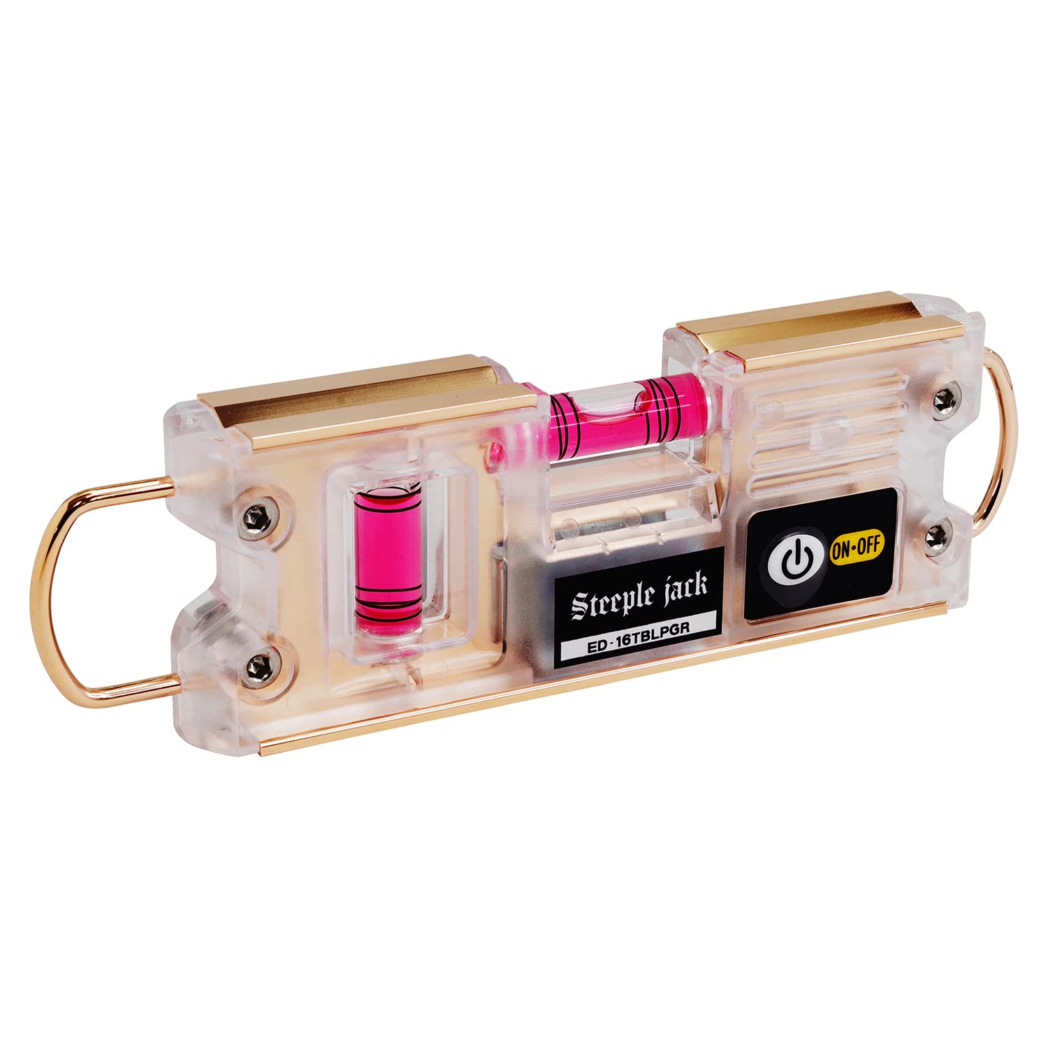 Niigata Seiki SK Tobi Level Ki ED-16TBLPGR Aluminum Spirit Level with Magnet, Pink Gold/Red