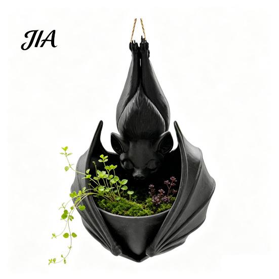 Weeping Plant Display 3D Printed Hanging Bat Pot, Shaped Planter, Creative Halloween Succulents Pot for Plants Flowerpots, Gothic Holder Indoor