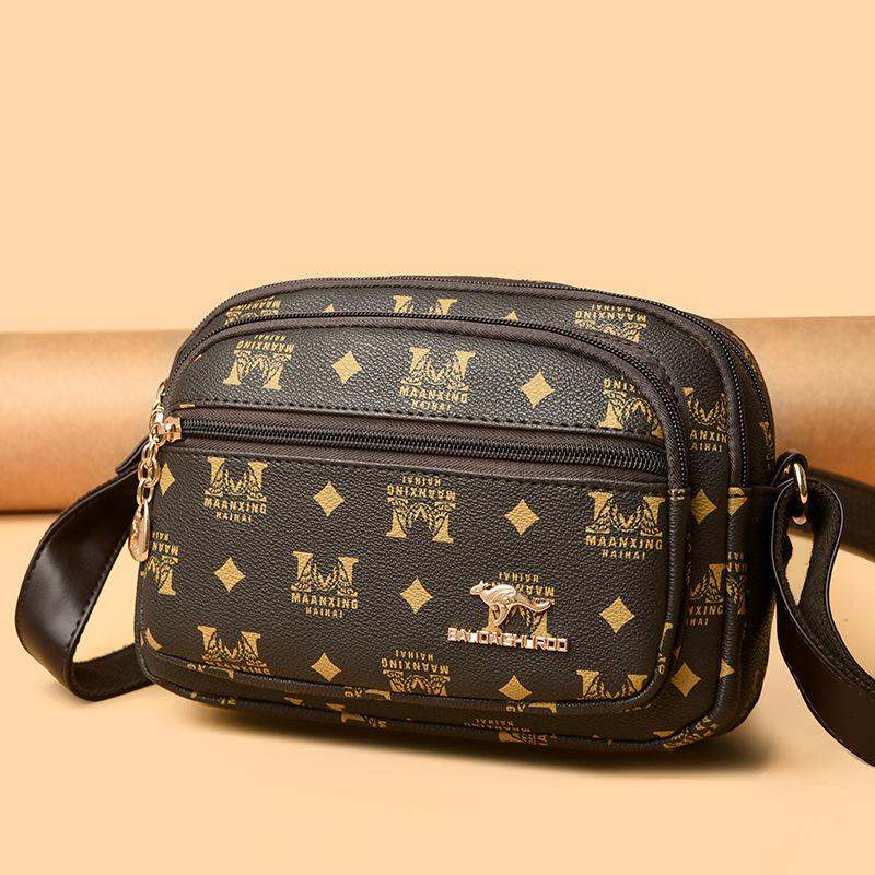 Large-capacity Fashionable Bag, High-end Retro Printed Single-shoulder Bag, Trendy Crossbody Women's Bag
