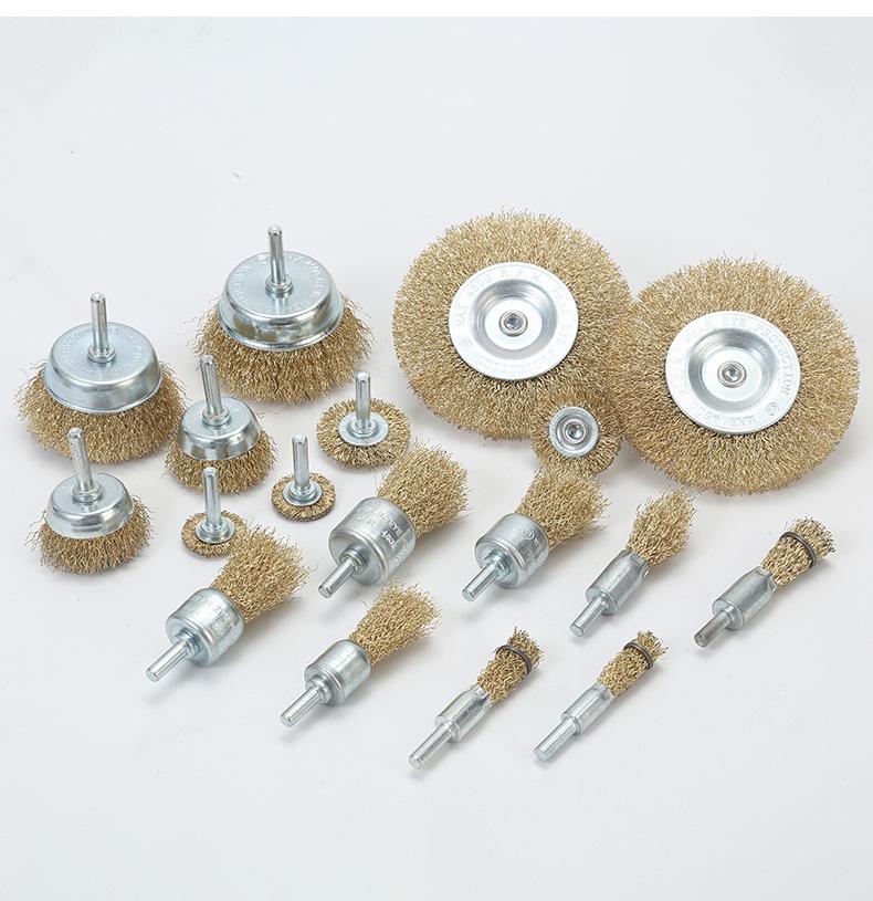 Electric Wire Brush Head with Handle for Rust Removal - 6mm Grinding Wheel Attachment