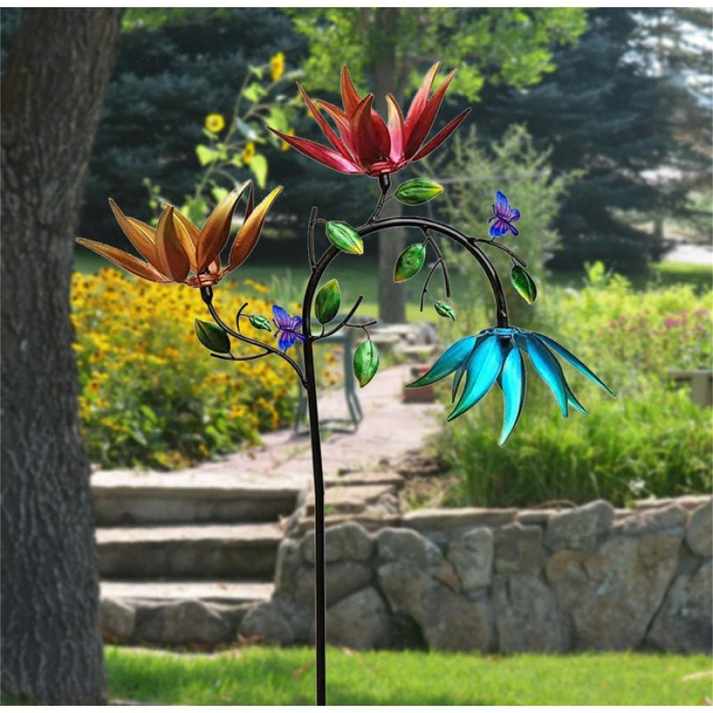 Large Metal Wind Spinners Windmill For Yard And Garden Outdoor Art Decoration Garden Windmill Colorful Decoration Dropship