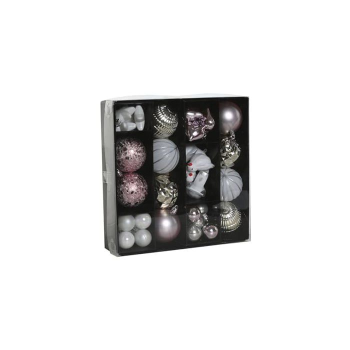 Boules de Noël - Home ESPRIT - Rose - Multicolore - PVC - 25x6x25 cm - Taille unique - Décoration de saison