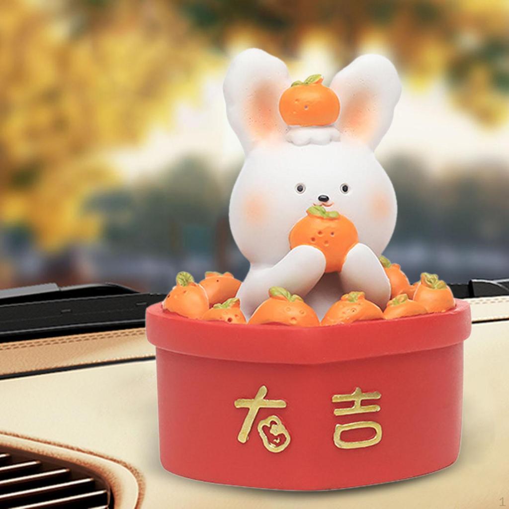 Chinese Statue Figurines Home Decoration Table Centerpieces Shaking Bunny Sculpture for Desktop,