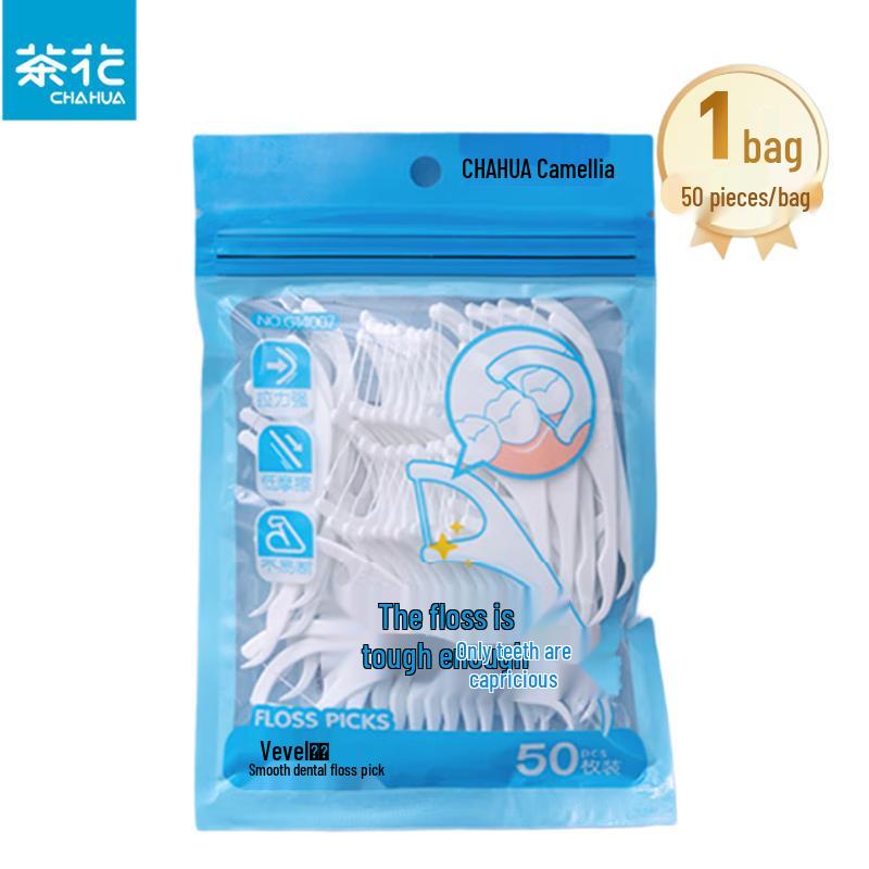Chahua Smooth Dental Floss Sticks, 50 Count
