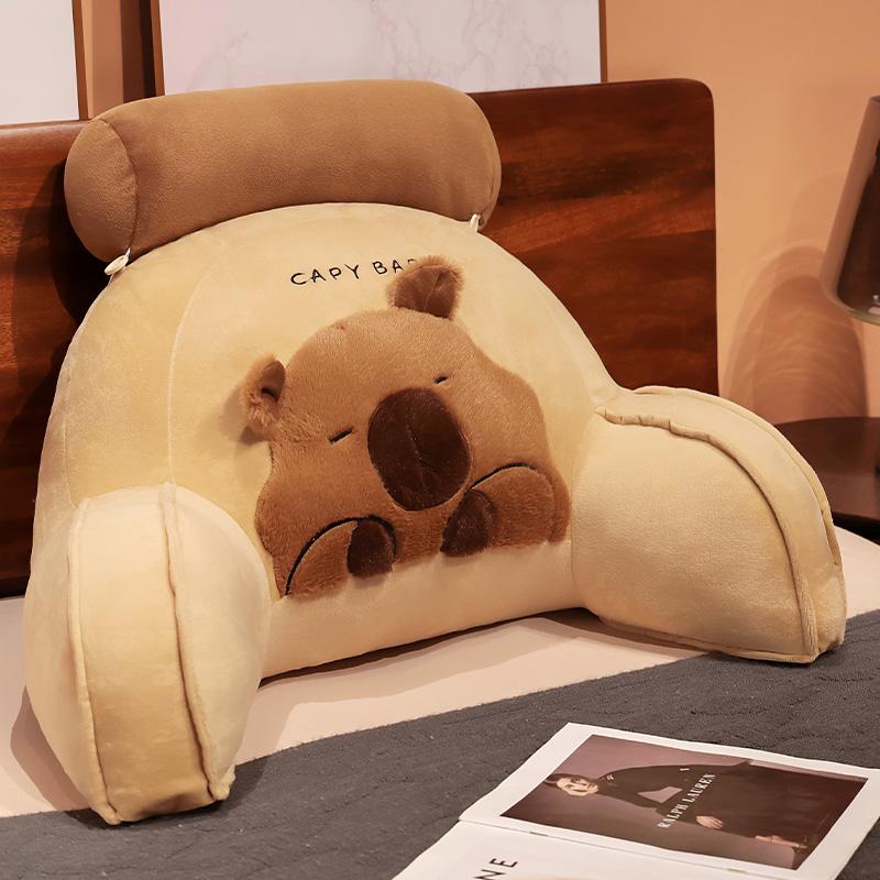 Cartoon bedside Soft Texture Animal Capybara Backrest Sofa Cushion Triangle Plush Pillow Birthday Celebration Gifts 40x60cm