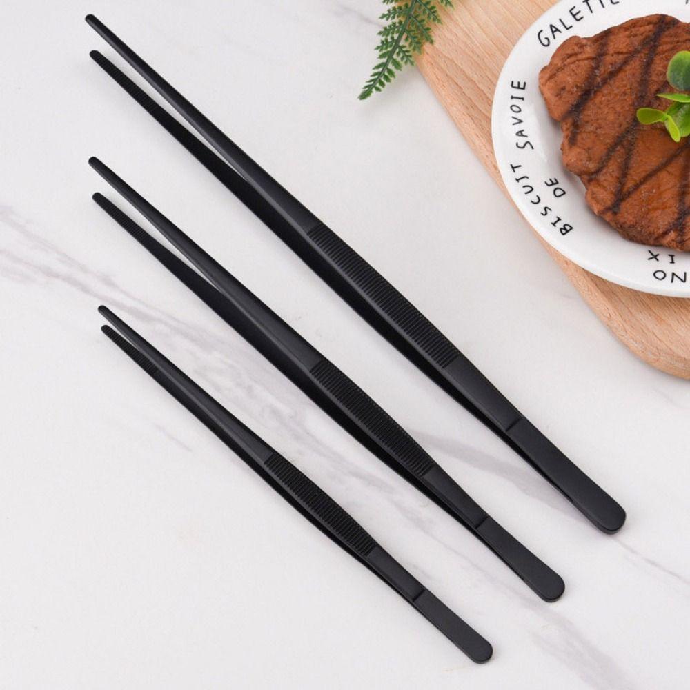 Stainless Steel Barbecue Tongs Black Grill Clip Portable Food Tweezer  Bread