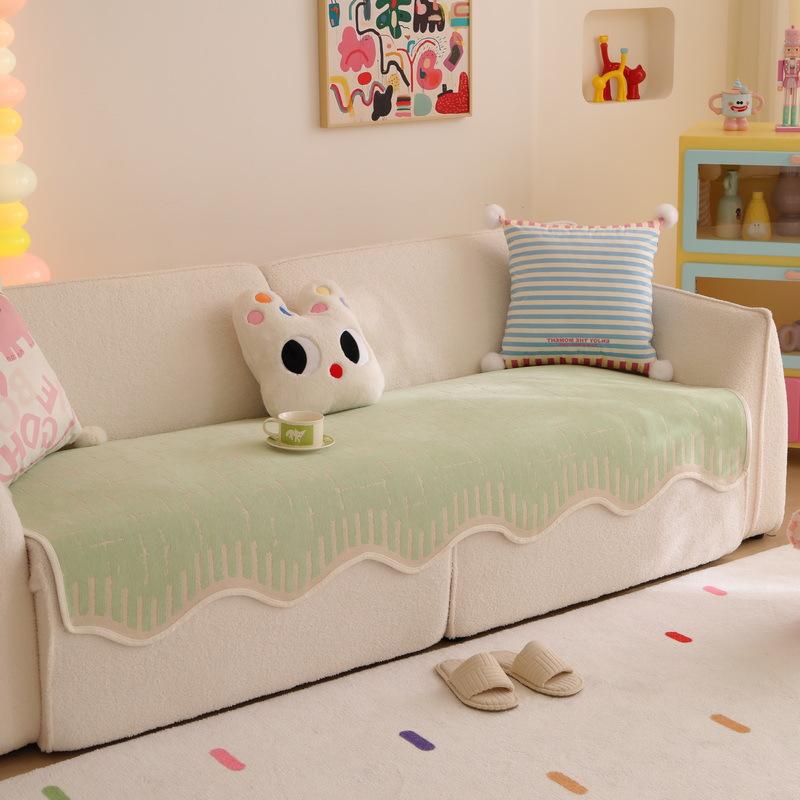 Dopamine Color Sofa Cushion  New Summer Chenille Cover Towel One-Piece Non-Slip Four-Season Seat Cushion