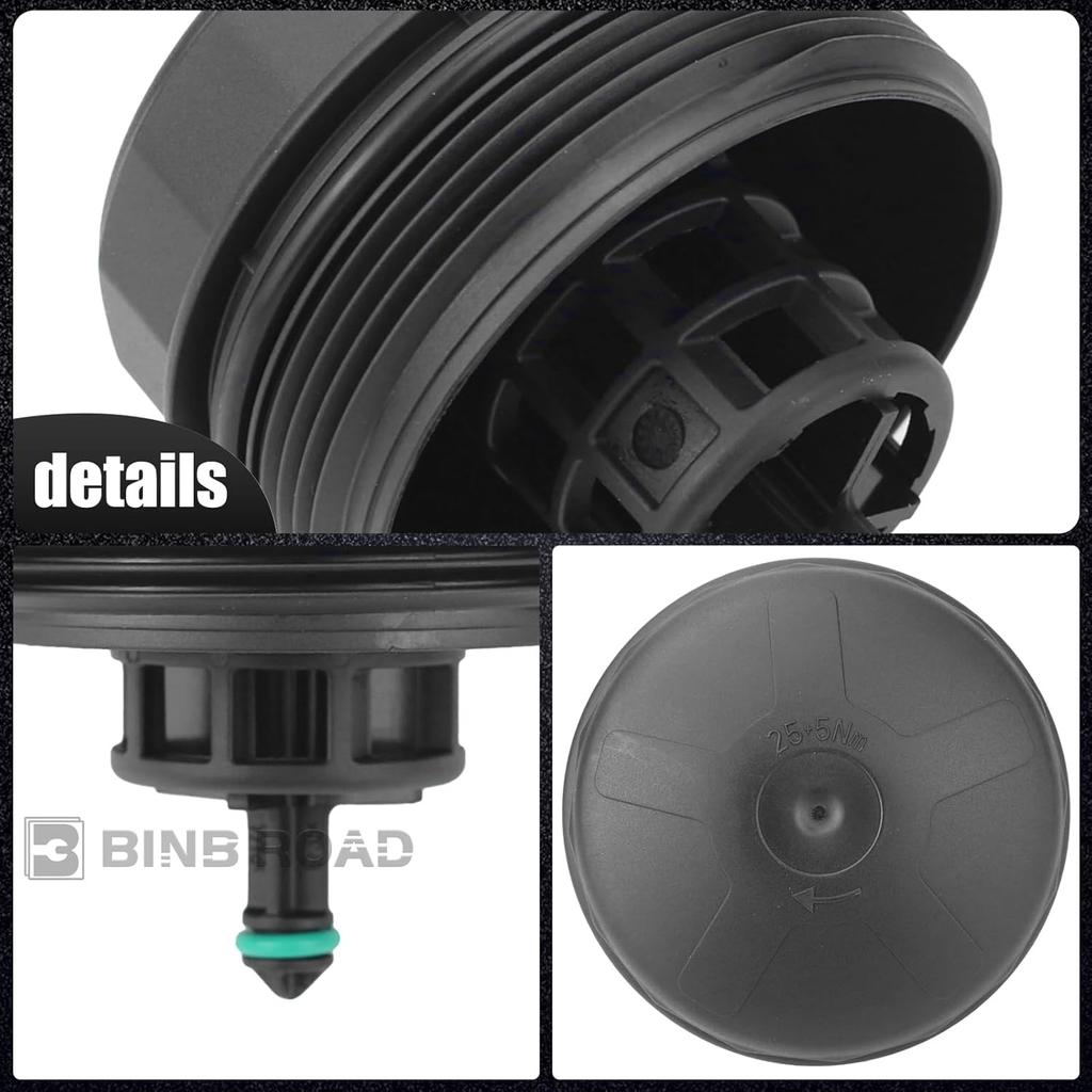 Ölfiltergehäusedeckel 11427525334 Kompatibel mit BMW E60 E90 E92 F10 E82 E83 E70 X1 X3 X4 X5 X6 Z4 335i 340i 420i 428i 435i 528i 535i 640i M3