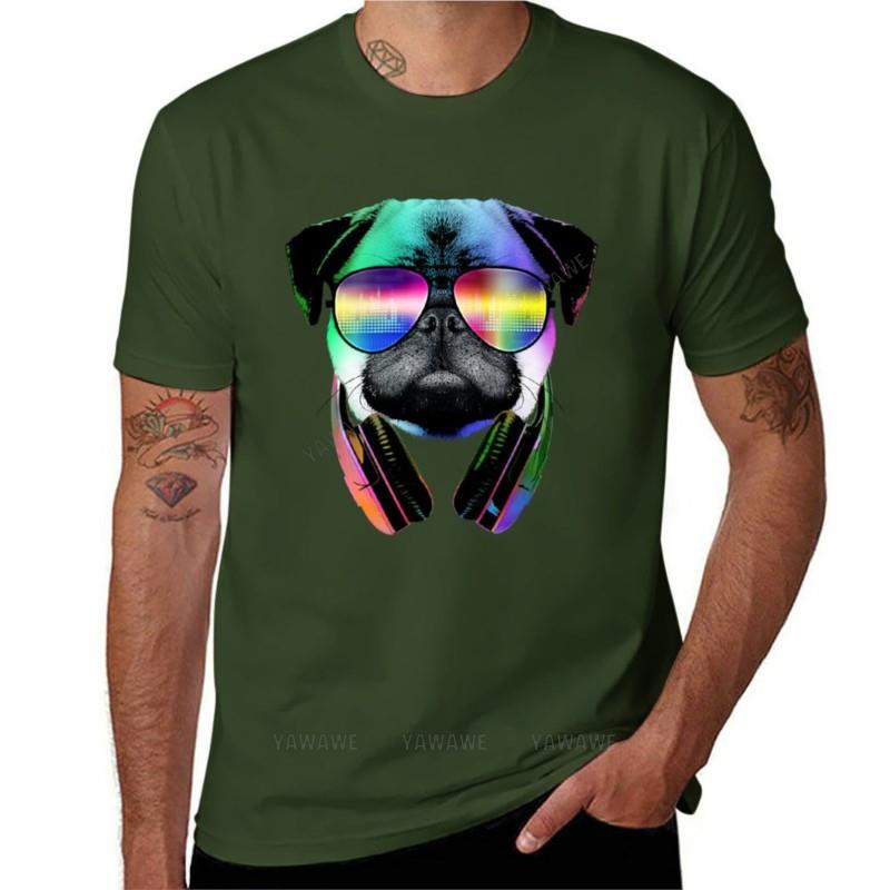 Music Love Pug Tshirt Tshirt For A Boy Anime Clothes Black T Shirt Vintage T Shirt Unisexs Graphic Tshirts Hip Hop