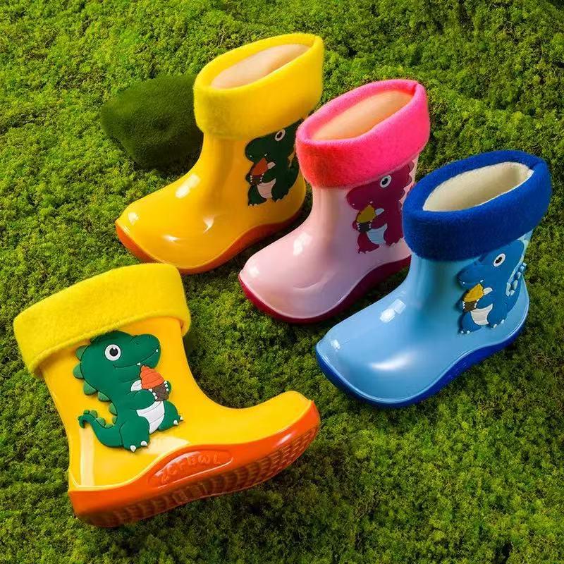Cartoon Waterproof Unisex Toddler Rain Boots - Short Rubber Boots for Kids